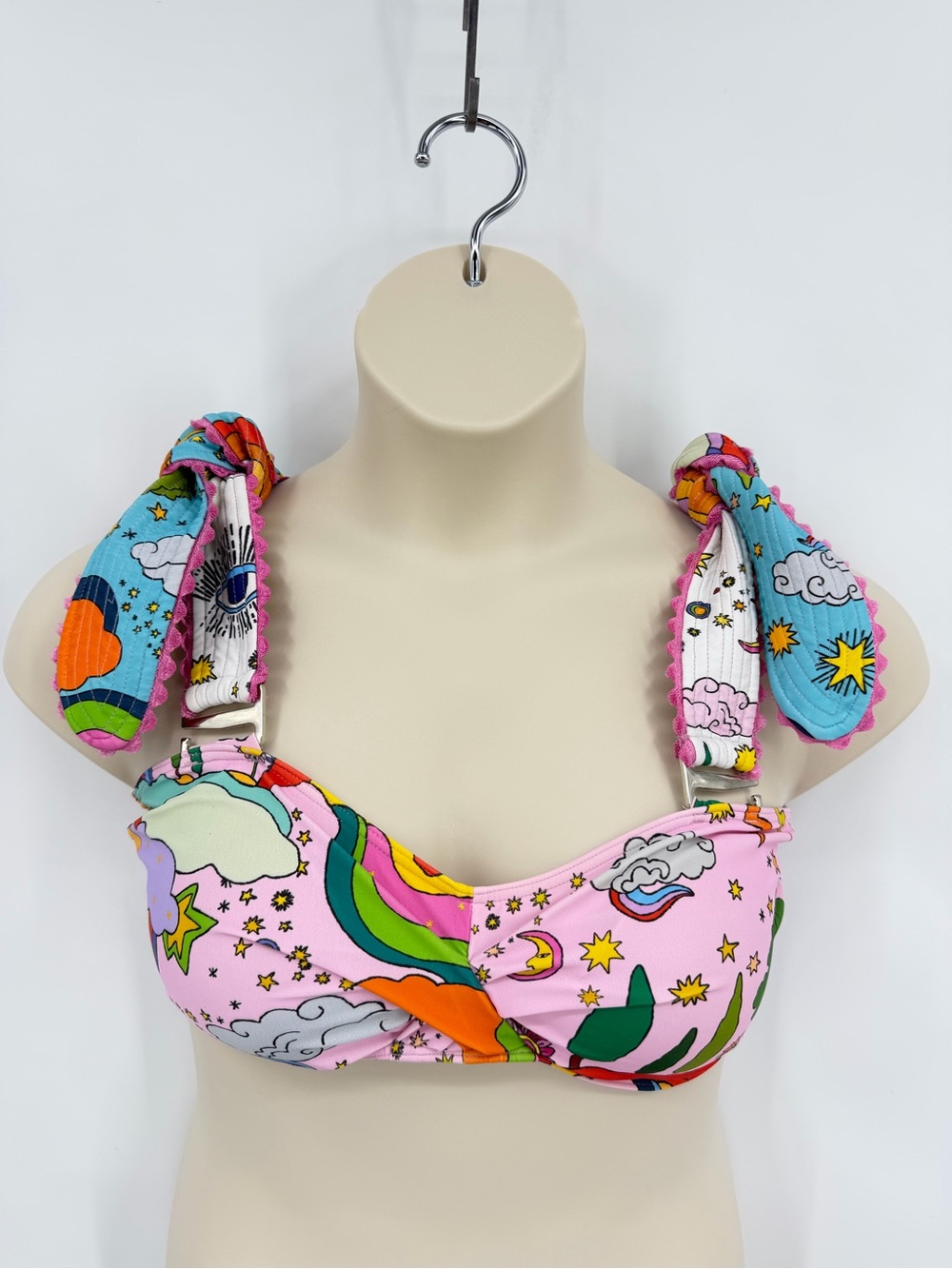 CeliaB Icarian Tie Strap Bikini Top Pink Size L